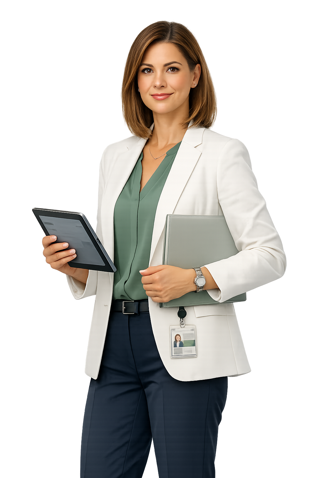 Professionista amministrativa con tablet per Digital Hub Zucchetti