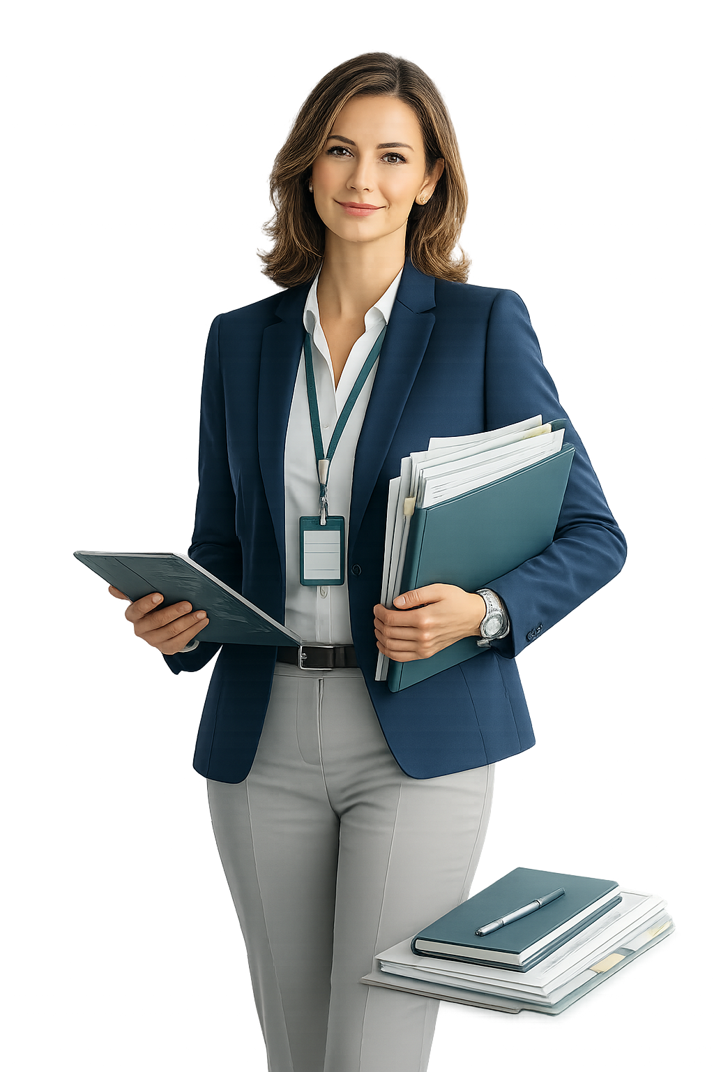 Professionista HR con tablet e dossier per GIS Paghe